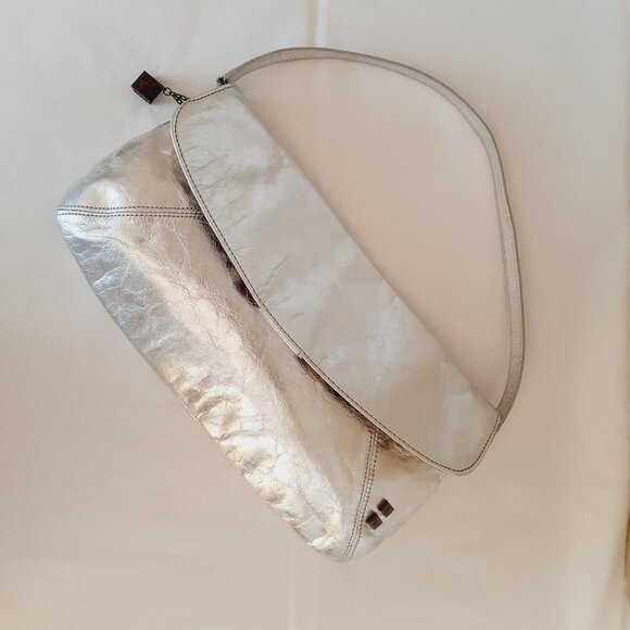 Helen Welsh Silver Leather Shoulder or Clutch Bag - Picture 4 of 16